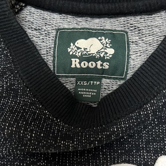 Womens Roots crew neck-original boyfriend size xxs black pepper - Picture 3 of 3